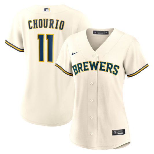 Milwaukee Brewers Jackson Chourio Nike Women's Home Replica Jersey - Cream Team Jersey Sports Fan Apparel