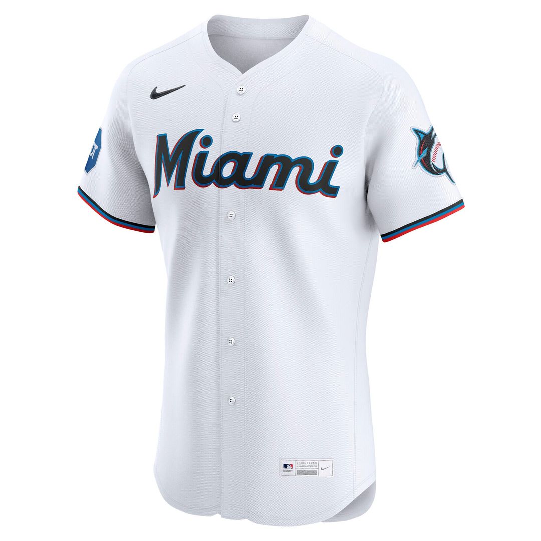 Miami Marlins Nike Home Elite Jersey - White Team Jersey Sports Fan Apparel