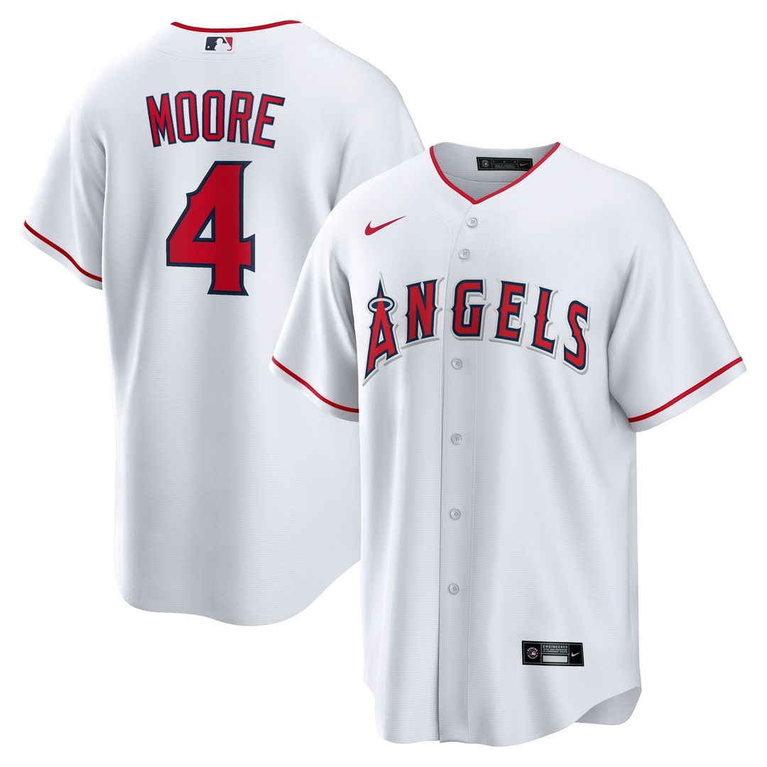 Los Angeles Angels Christian Moore Nike Home Replica Jersey - White Team Jersey Sports Fan Apparel