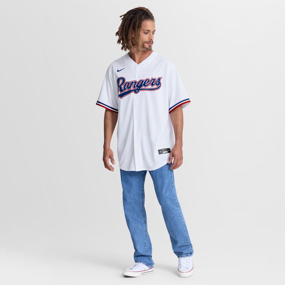 Texas Rangers Wyatt Langford Nike Home Replica Jersey - White Team Jersey Sports Fan Apparel