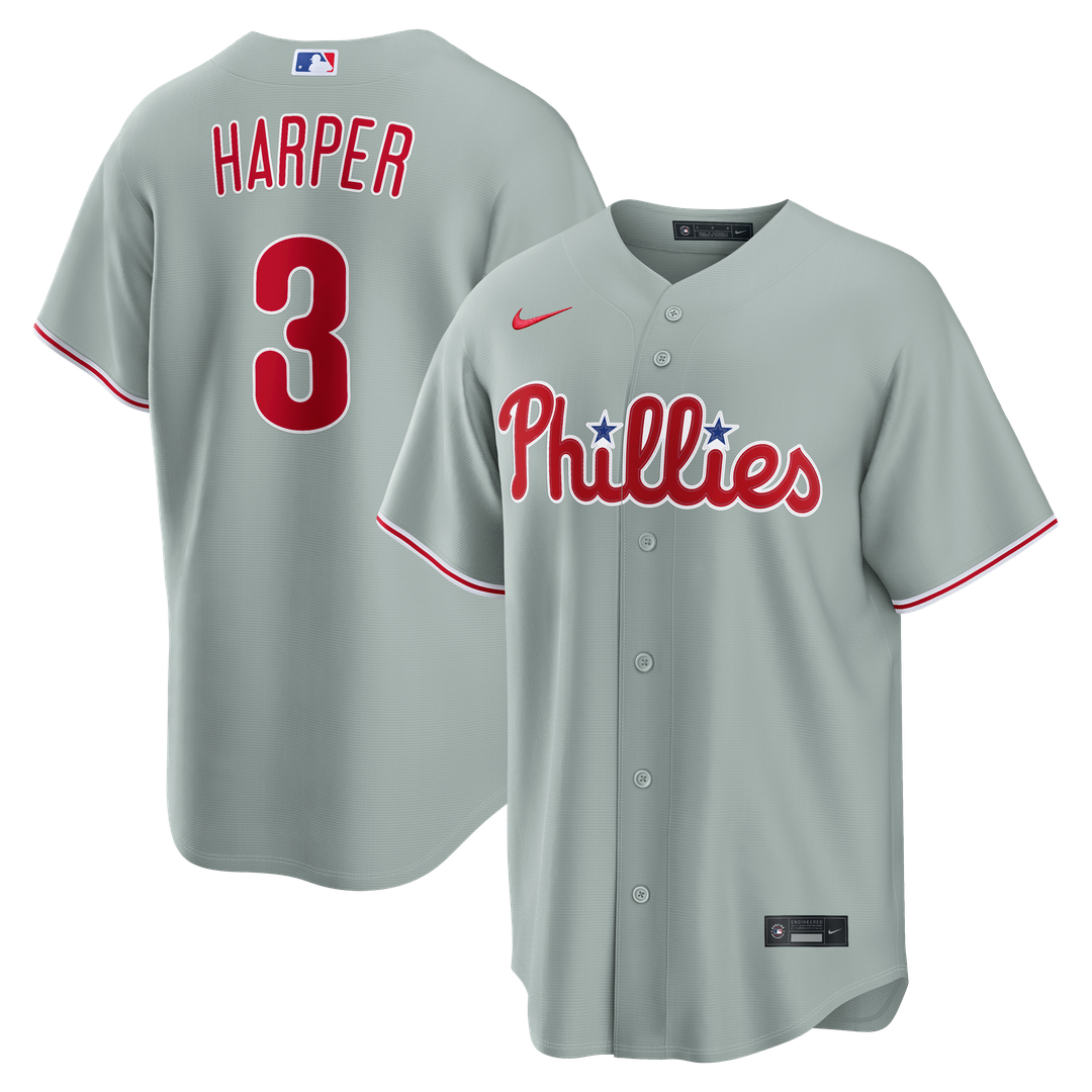 Philadelphia Phillies Bryce Harper Nike Road Replica Jersey - Gray Team Jersey Sports Fan Apparel