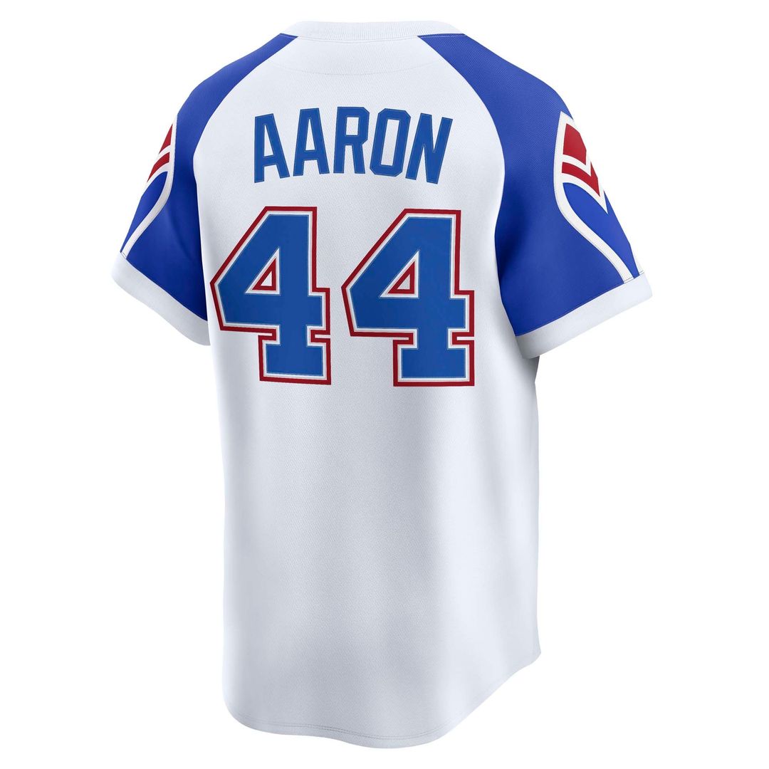 Atlanta Braves Hank Aaron Nike Throwback Cooperstown Limited Jersey - White Team Jersey Sports Fan Apparel