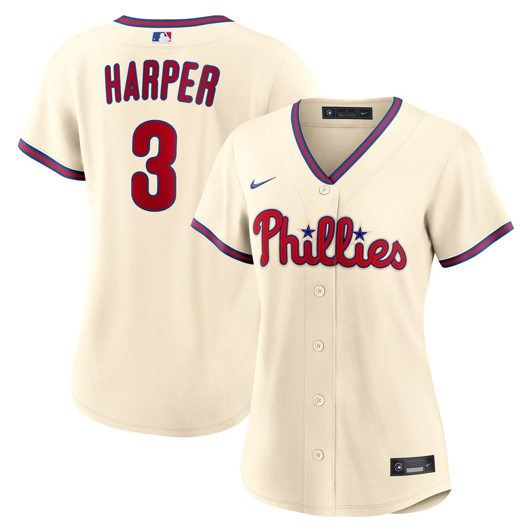 Philadelphia Phillies Bryce Harper Nike Women's Alternate Replica Jersey - Cream Team Jersey Sports Fan Apparel