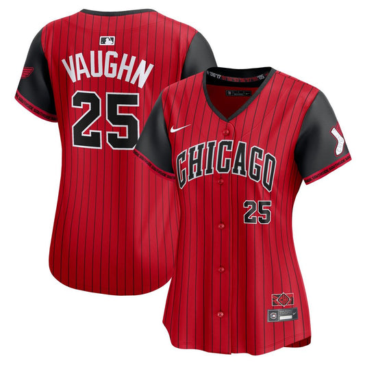Chicago White Sox Andrew Vaughn Nike Women's 2025 City Connect Limited Player Jersey - Red/Black Team Jersey Sports Fan Apparel