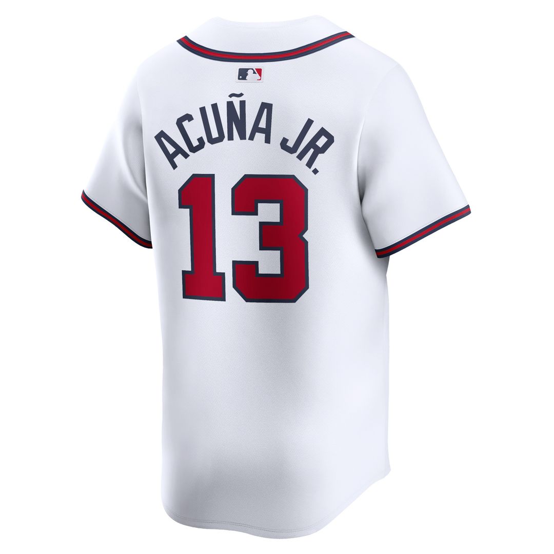Atlanta Braves Ronald Acuña Jr. Nike Home Limited Player Jersey - White Team Jersey Sports Fan Apparel