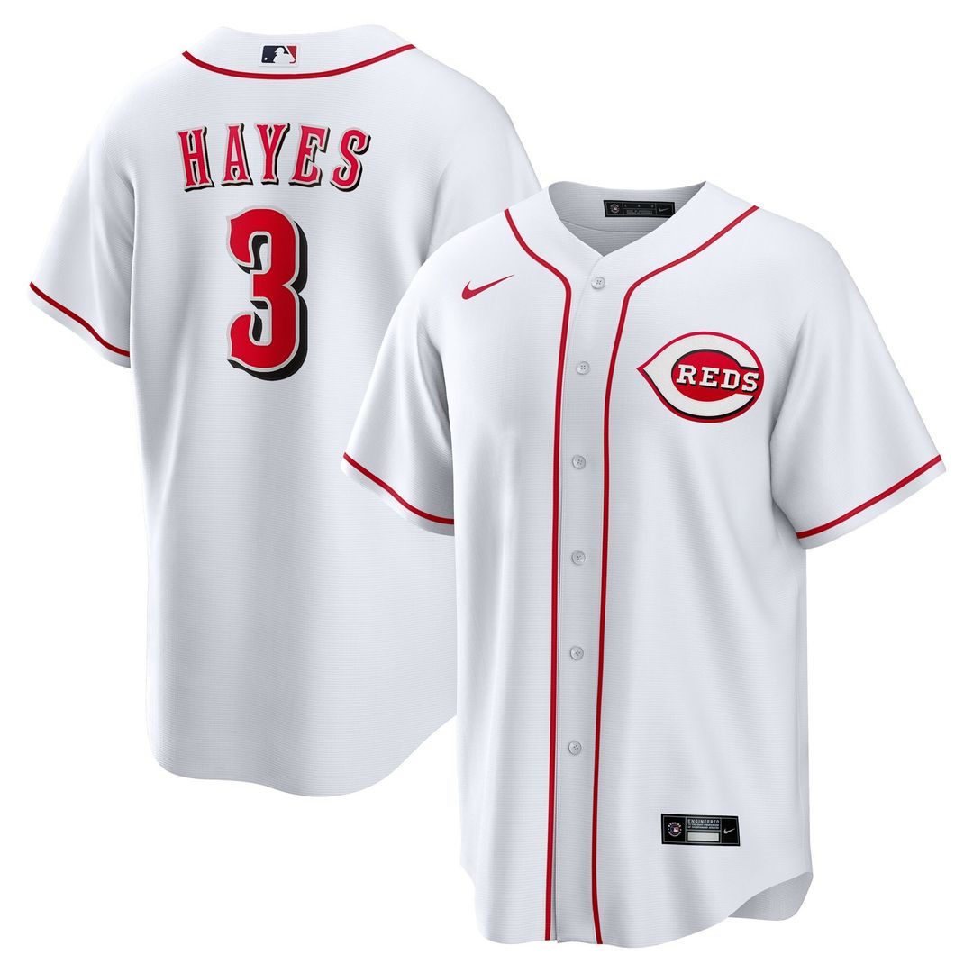 Cincinnati Reds Ke'Bryan Hayes Nike Home Replica Jersey - White Team Jersey Sports Fan Apparel