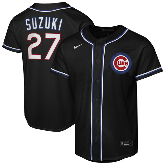 Chicago Cubs Seiya Suzuki Nike Youth Fashion Replica Player Jersey - Black Team Jersey Sports Fan Apparel