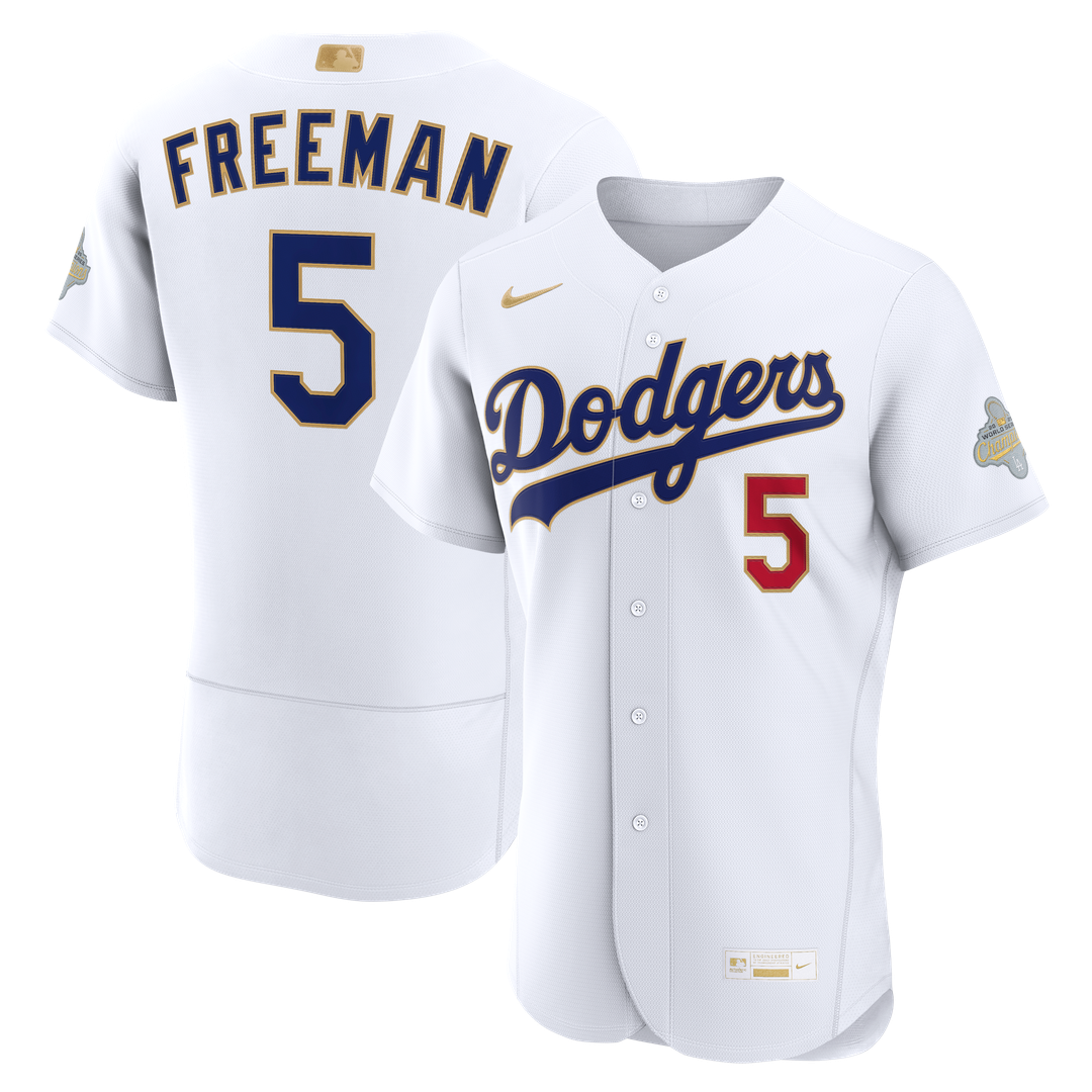 Los Angeles Dodgers Freddie Freeman Nike 2026 Gold Collection Authentic Jersey - White Team Jersey Sports Fan Apparel