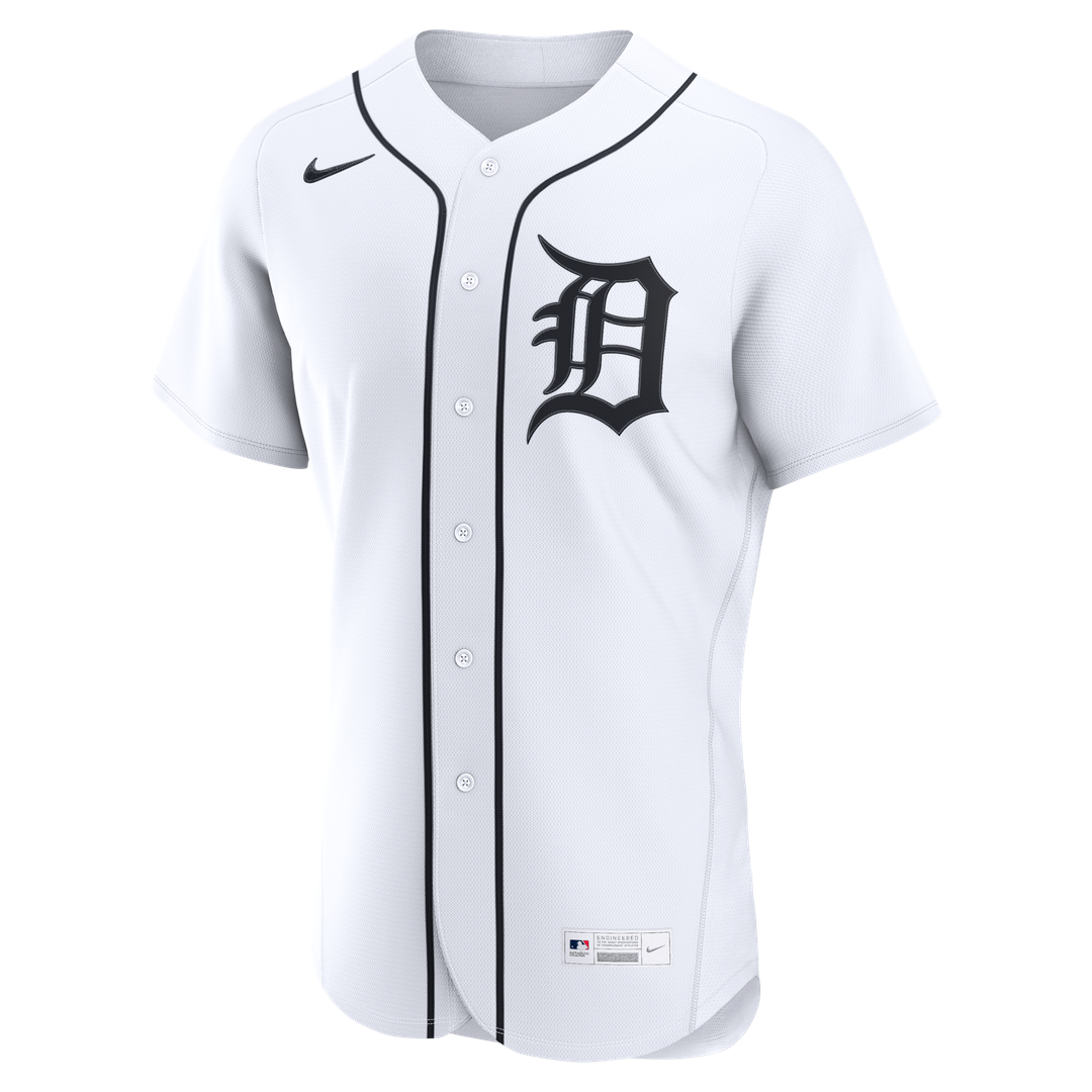 Detroit Tigers Nike Home Authentic Custom Jersey - White Team Jersey Sports Fan Apparel