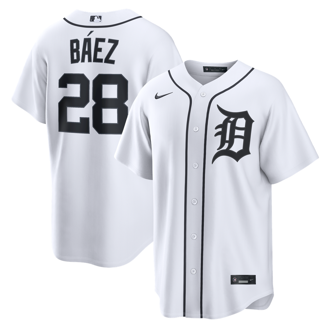 Detroit Tigers Javier Báez Nike Home Replica Jersey - White Team Jersey Sports Fan Apparel