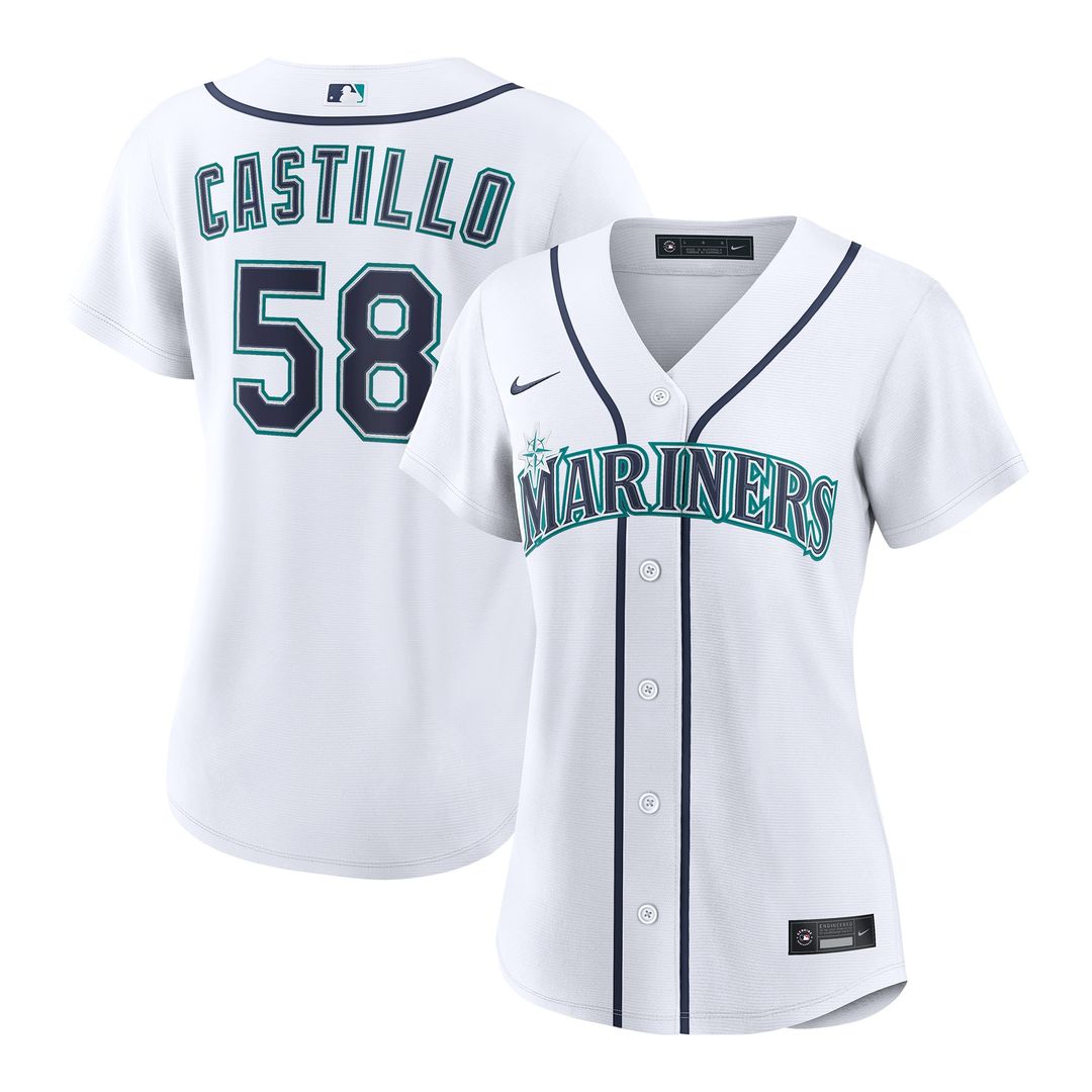 Seattle Mariners Luis Castillo Nike Women's Home Replica Jersey - White Team Jersey Sports Fan Apparel