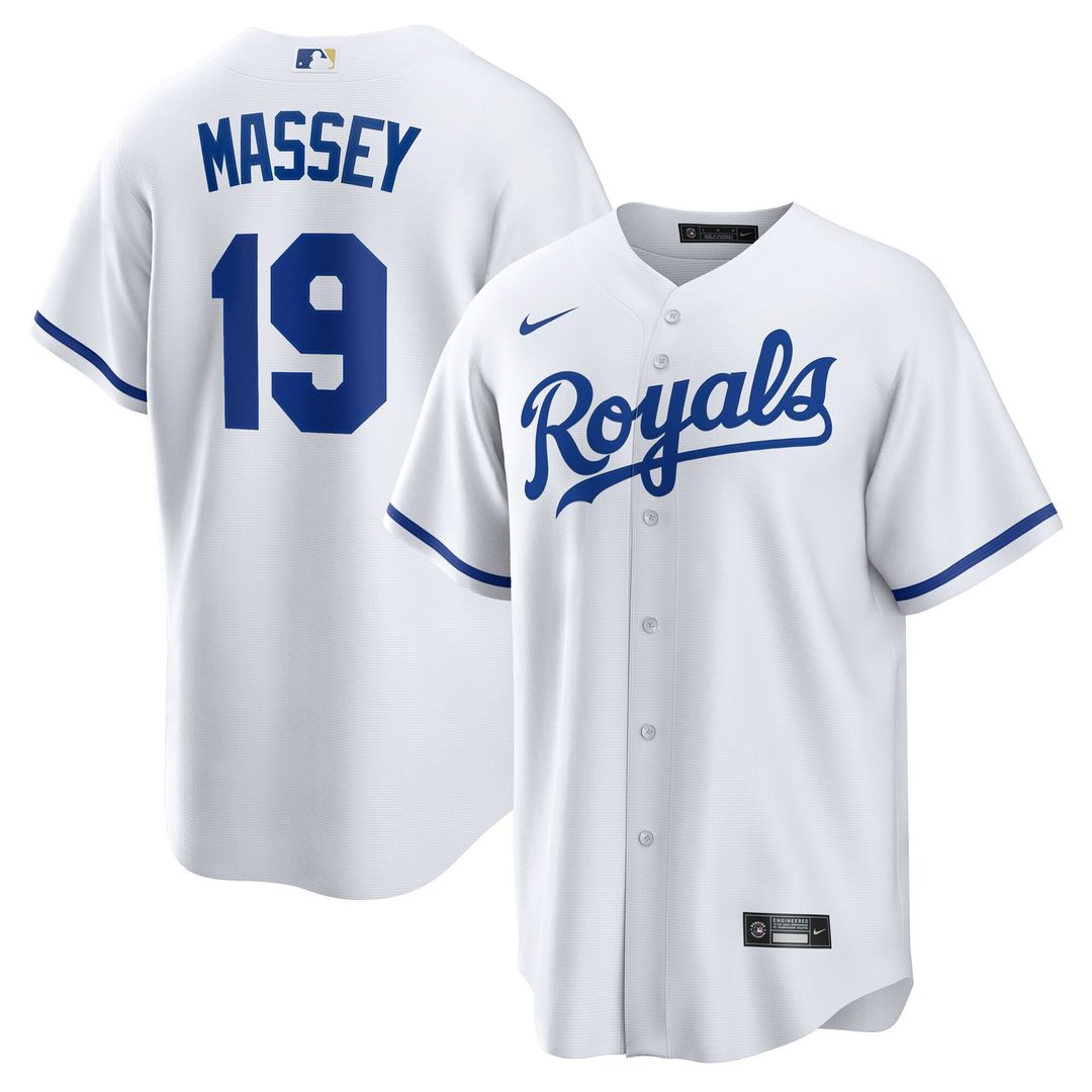 Kansas City Royals Michael Massey Nike Home Replica Jersey - White Team Jersey Sports Fan Apparel