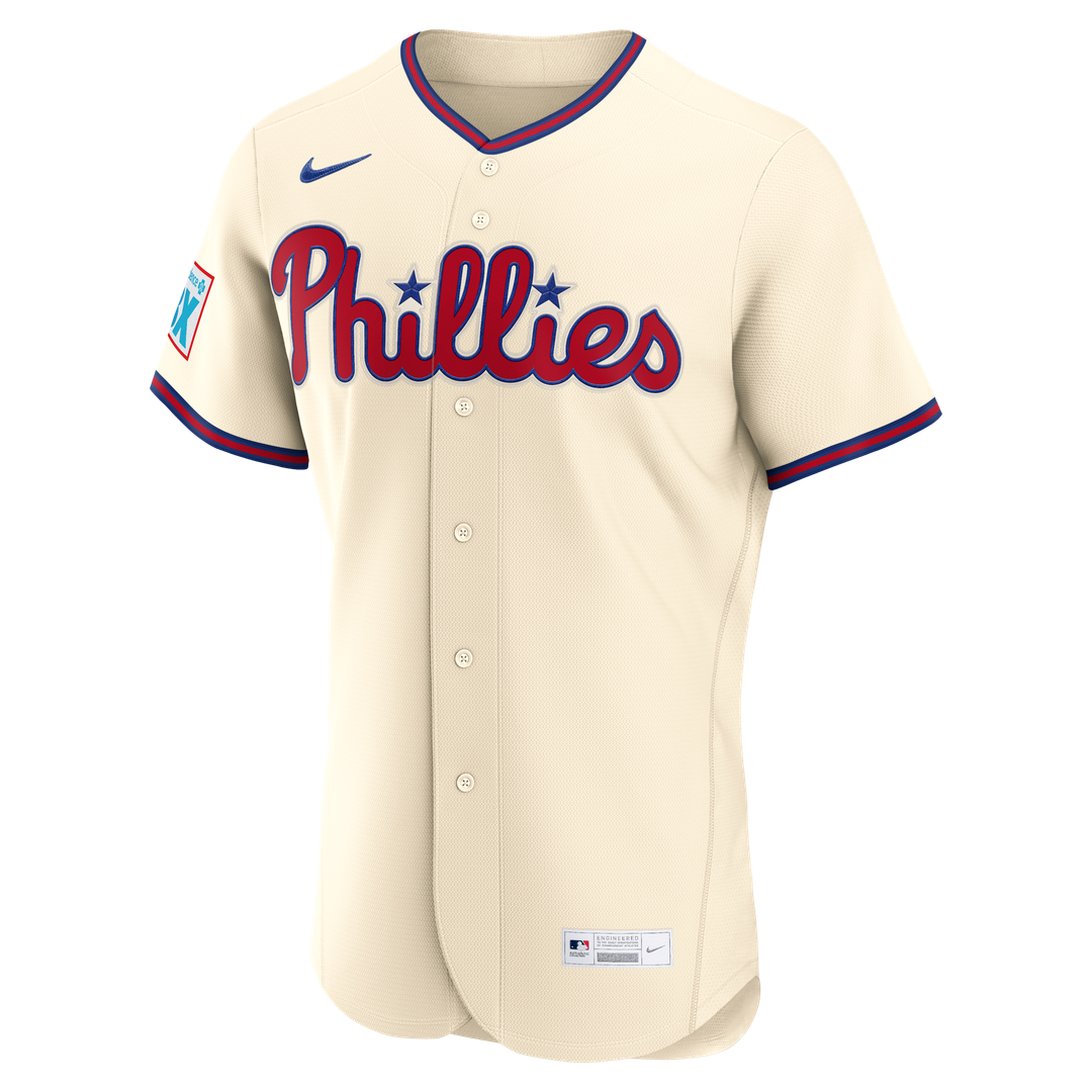 Philadelphia Phillies Bryce Harper Nike Home Authentic Sponsor Patch Jersey - White Team Jersey Sports Fan Apparel