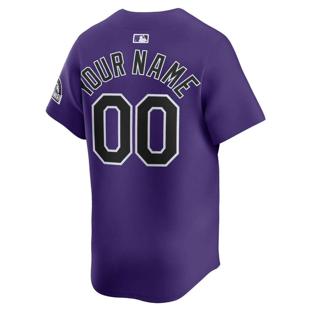 Colorado Rockies Nike Alternate Limited Custom Jersey - Purple Team Jersey Sports Fan Apparel