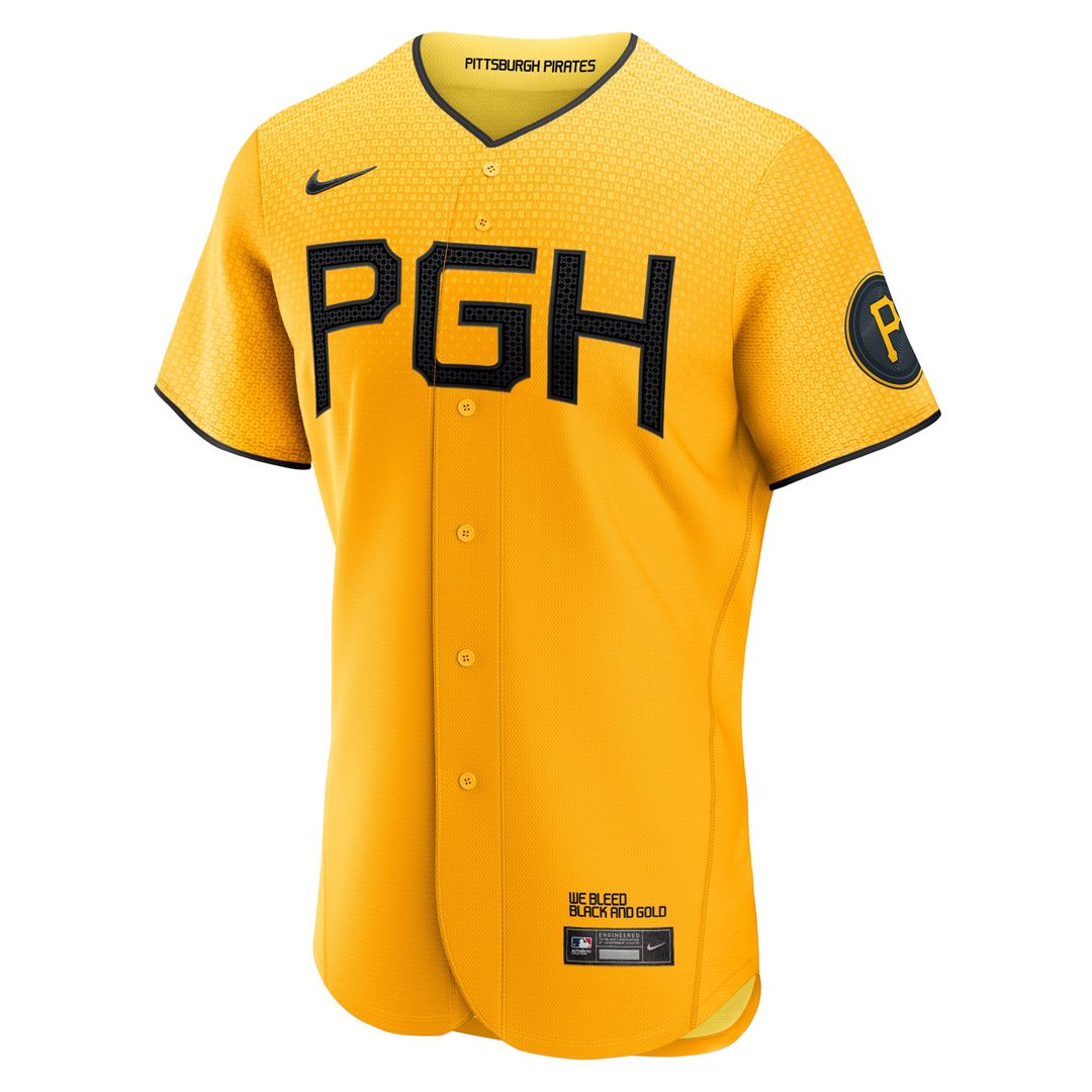 Pittsburgh Pirates Nike City Connect Authentic Jersey - Gold Team Jersey Sports Fan Apparel