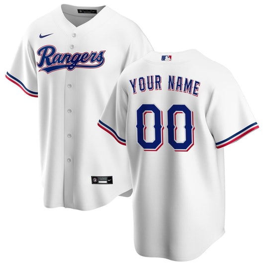 Texas Rangers Nike Home Replica Custom Jersey - White Team Jersey Sports Fan Apparel
