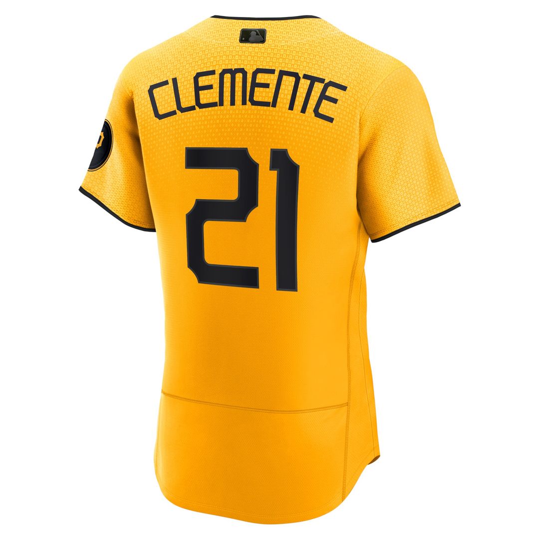 Pittsburgh Pirates Roberto Clemente Nike City Connect Authentic Player Jersey - Gold Team Jersey Sports Fan Apparel