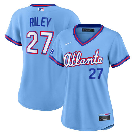 Atlanta Braves Austin Riley Nike Women's 2026 City Connect Stadium Jersey - Powder Blue Team Jersey Sports Fan Apparel