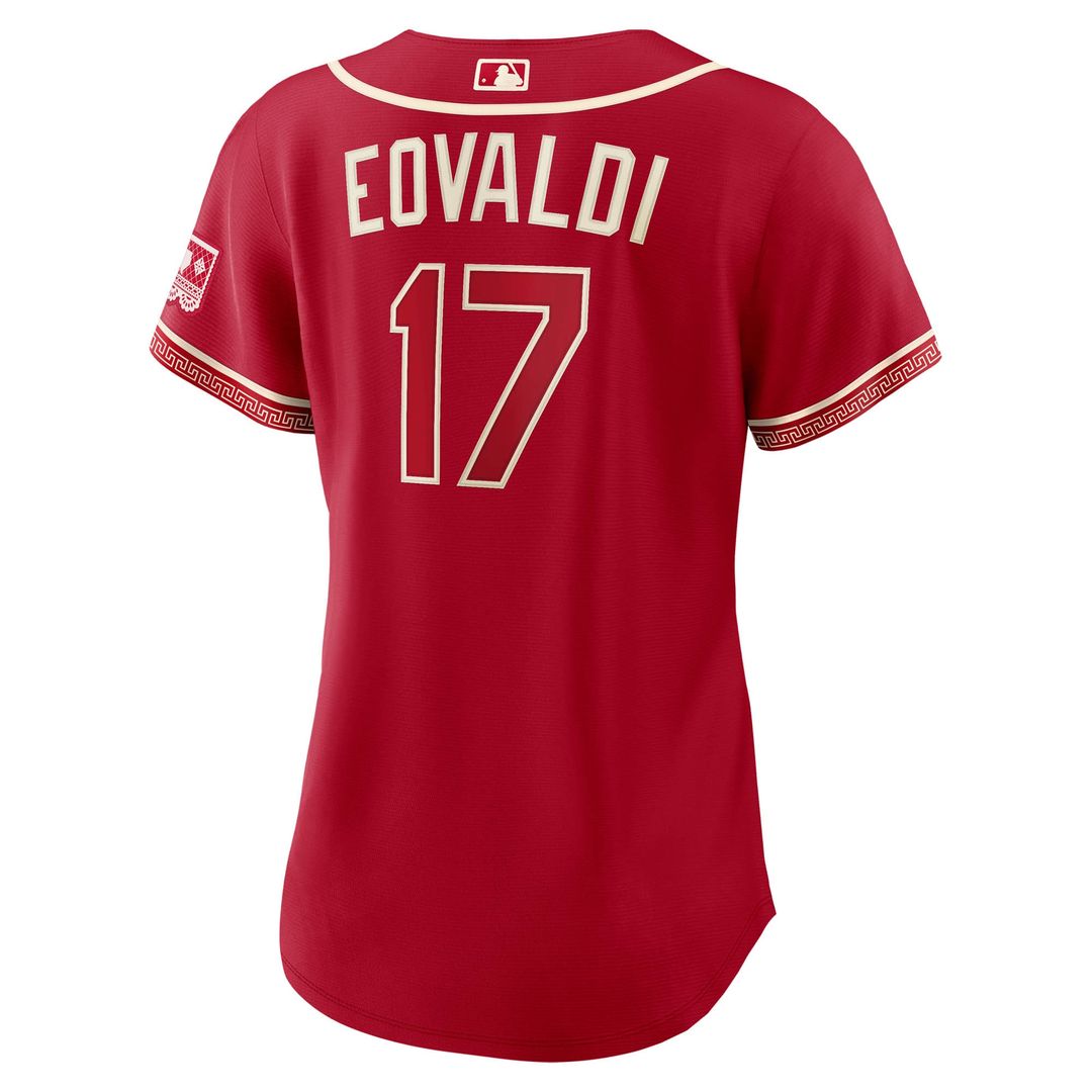 Texas Rangers Nathan Eovaldi Nike Women's 2026 City Connect Stadium Jersey - Red Team Jersey Sports Fan Apparel