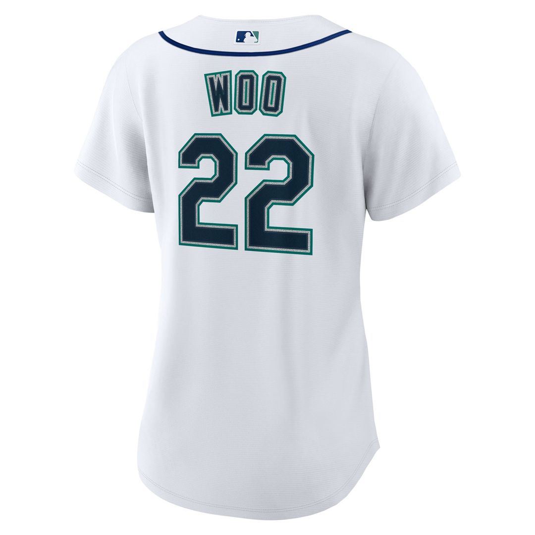 Seattle Mariners Bryan Woo Nike Women's Home Replica Jersey - White Team Jersey Sports Fan Apparel