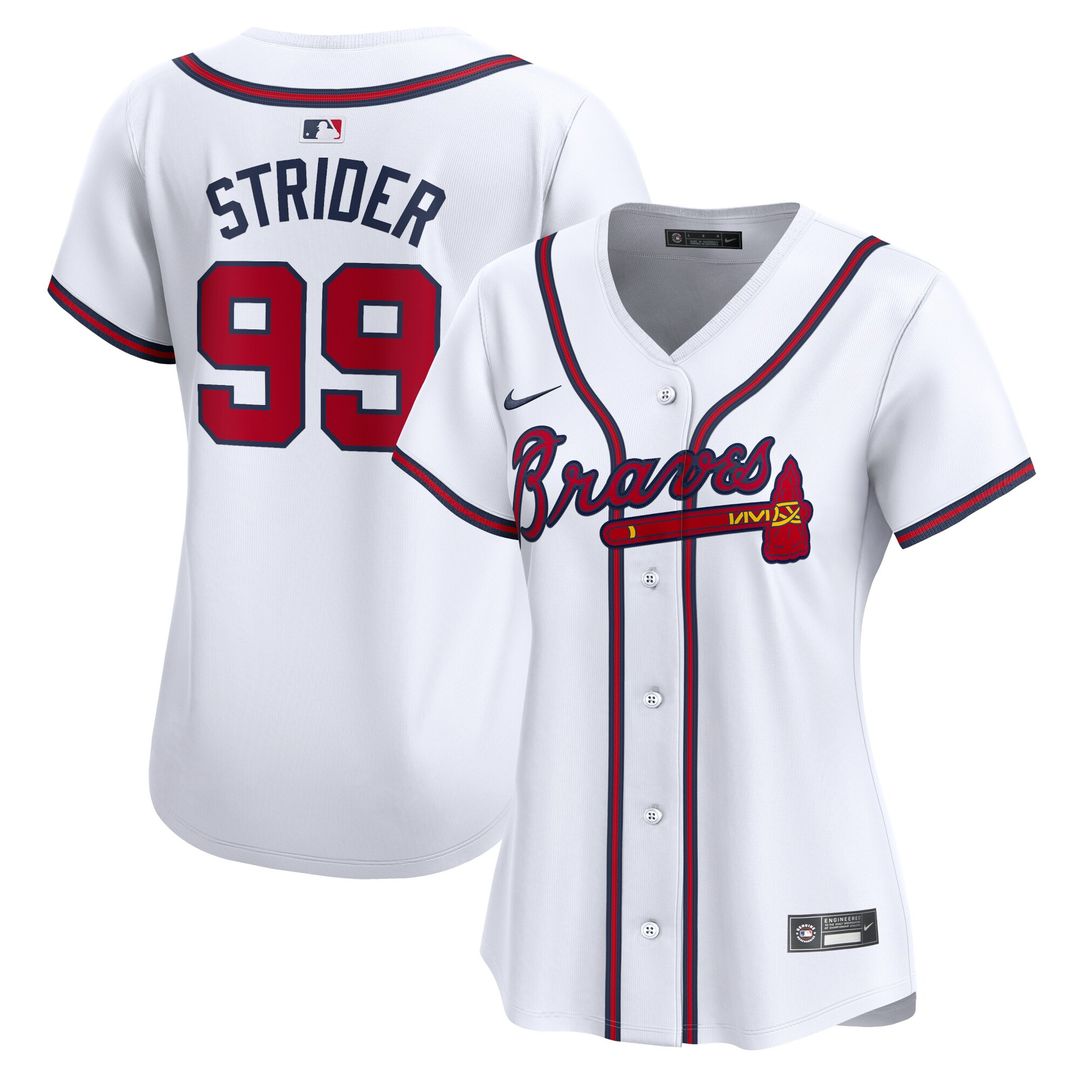 Atlanta Braves Spencer Strider Nike Women's Home Limited Player Jersey - White Team Jersey Sports Fan Apparel