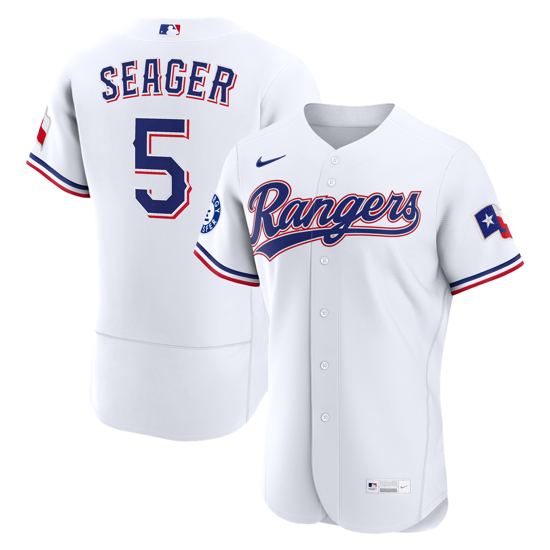 Texas Rangers Corey Seager Nike Home Authentic Sponsor Patch Jersey - White Team Jersey Sports Fan Apparel