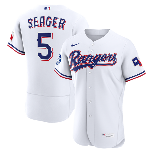Texas Rangers Corey Seager Nike Home Authentic Sponsor Patch Jersey - White Team Jersey Sports Fan Apparel