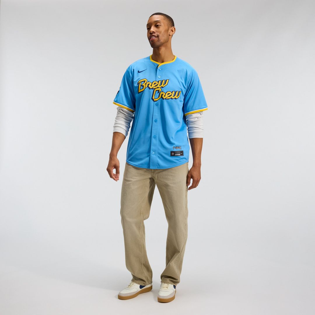 Milwaukee Brewers Nike City Connect Limited Jersey - Light Blue Team Jersey Sports Fan Apparel