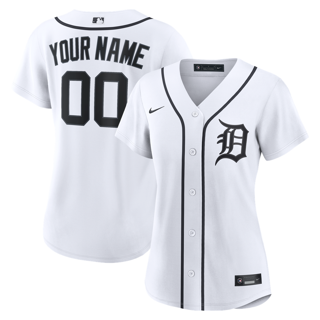 Detroit Tigers Nike Women's Home Replica Custom Jersey - White Team Jersey Sports Fan Apparel