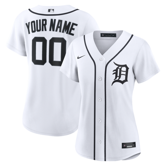 Detroit Tigers Nike Women's Home Replica Custom Jersey - White Team Jersey Sports Fan Apparel