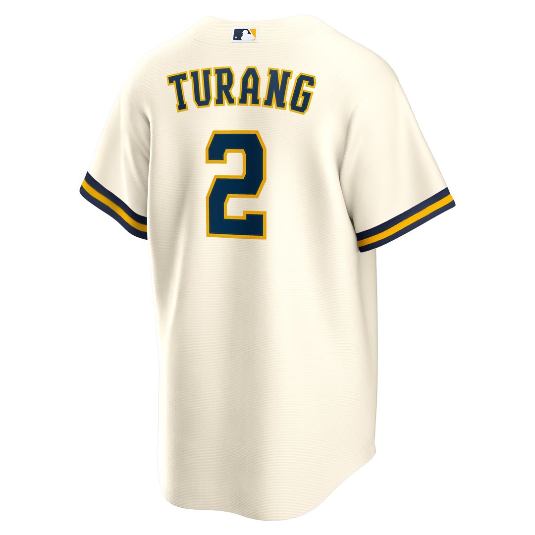 Milwaukee Brewers Brice Turang Nike Home Replica Jersey - Cream Team Jersey Sports Fan Apparel