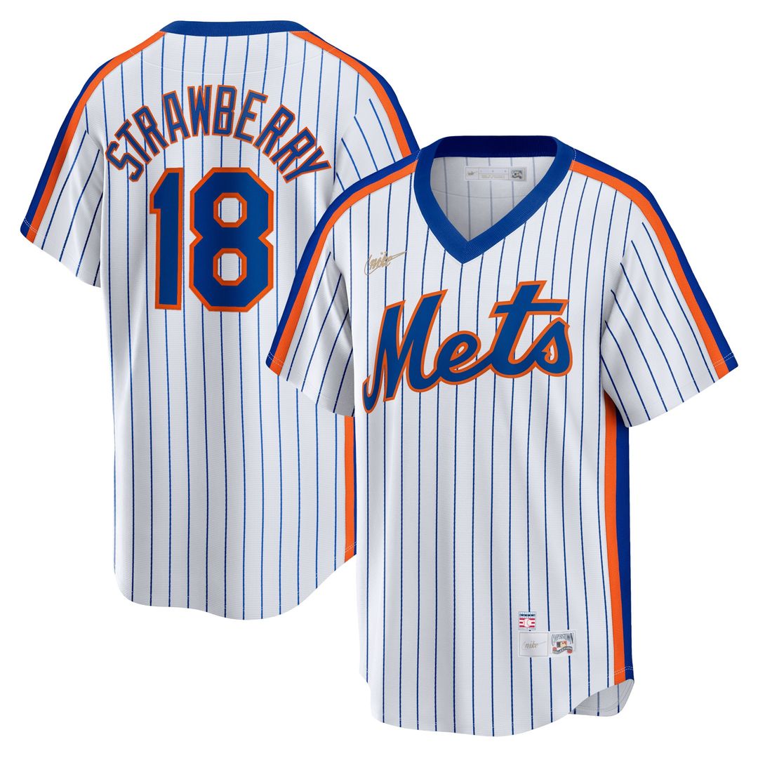 New York Mets Darryl Strawberry Nike Home Cooperstown Player Jersey - White Team Jersey Sports Fan Apparel