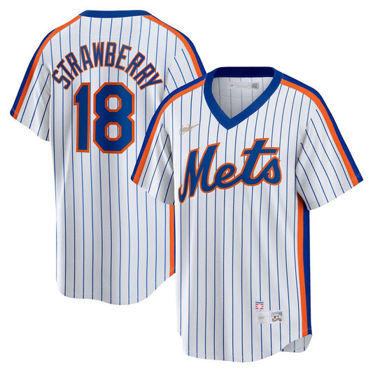 New York Mets Darryl Strawberry Nike Home Cooperstown Player Jersey - White Team Jersey Sports Fan Apparel