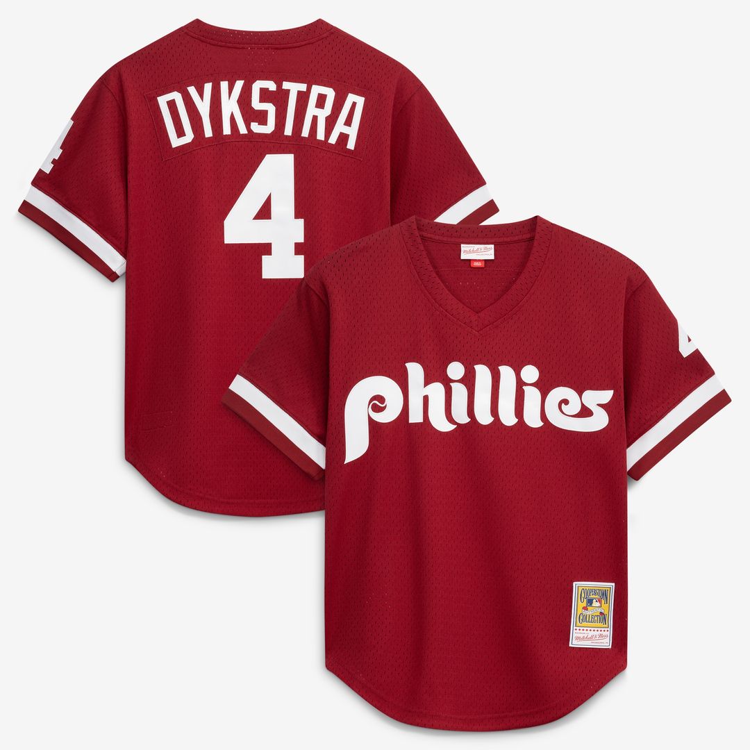 Philadelphia Phillies Lenny Dykstra Mitchell & Ness Authentic Batting Practice Jersey - Scarlet Team Jersey Sports Fan Apparel