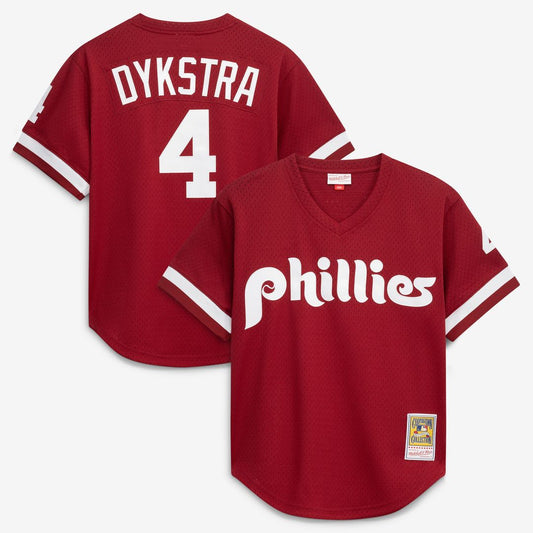 Philadelphia Phillies Lenny Dykstra Mitchell & Ness Authentic Batting Practice Jersey - Scarlet Team Jersey Sports Fan Apparel