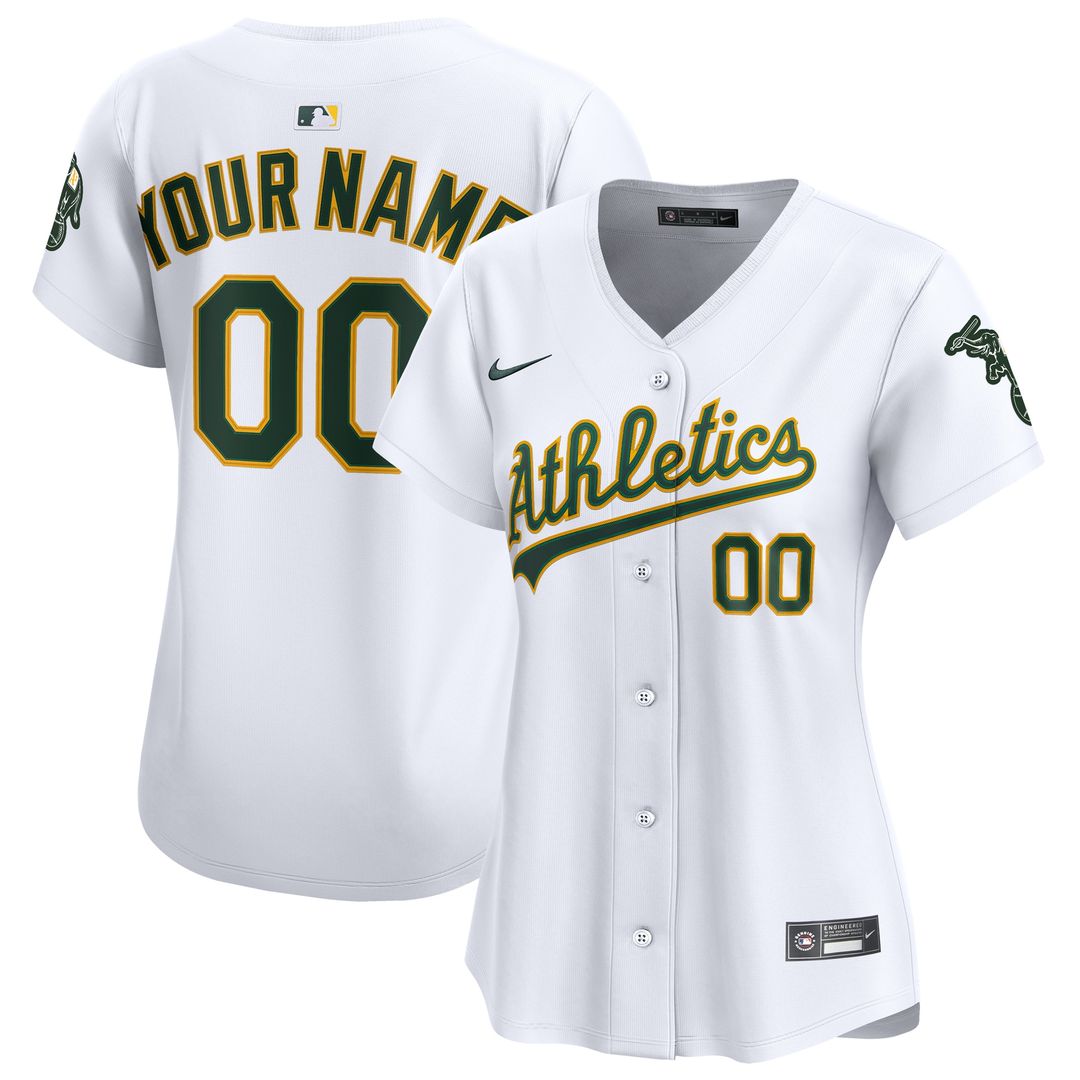 Athletics Nike Women's Home Limited Custom Jersey - White Team Jersey Sports Fan Apparel