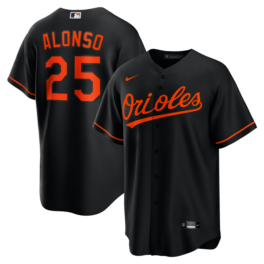 Baltimore Orioles Pete Alonso Nike Alternate Replica Jersey - Black Team Jersey Sports Fan Apparel
