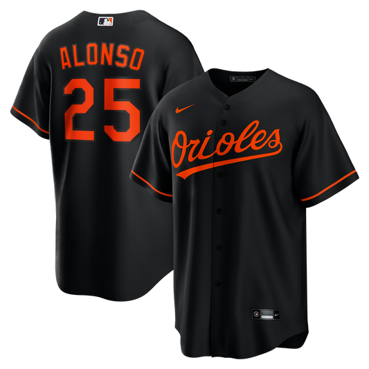 Baltimore Orioles Pete Alonso Nike Alternate Replica Jersey - Black Team Jersey Sports Fan Apparel