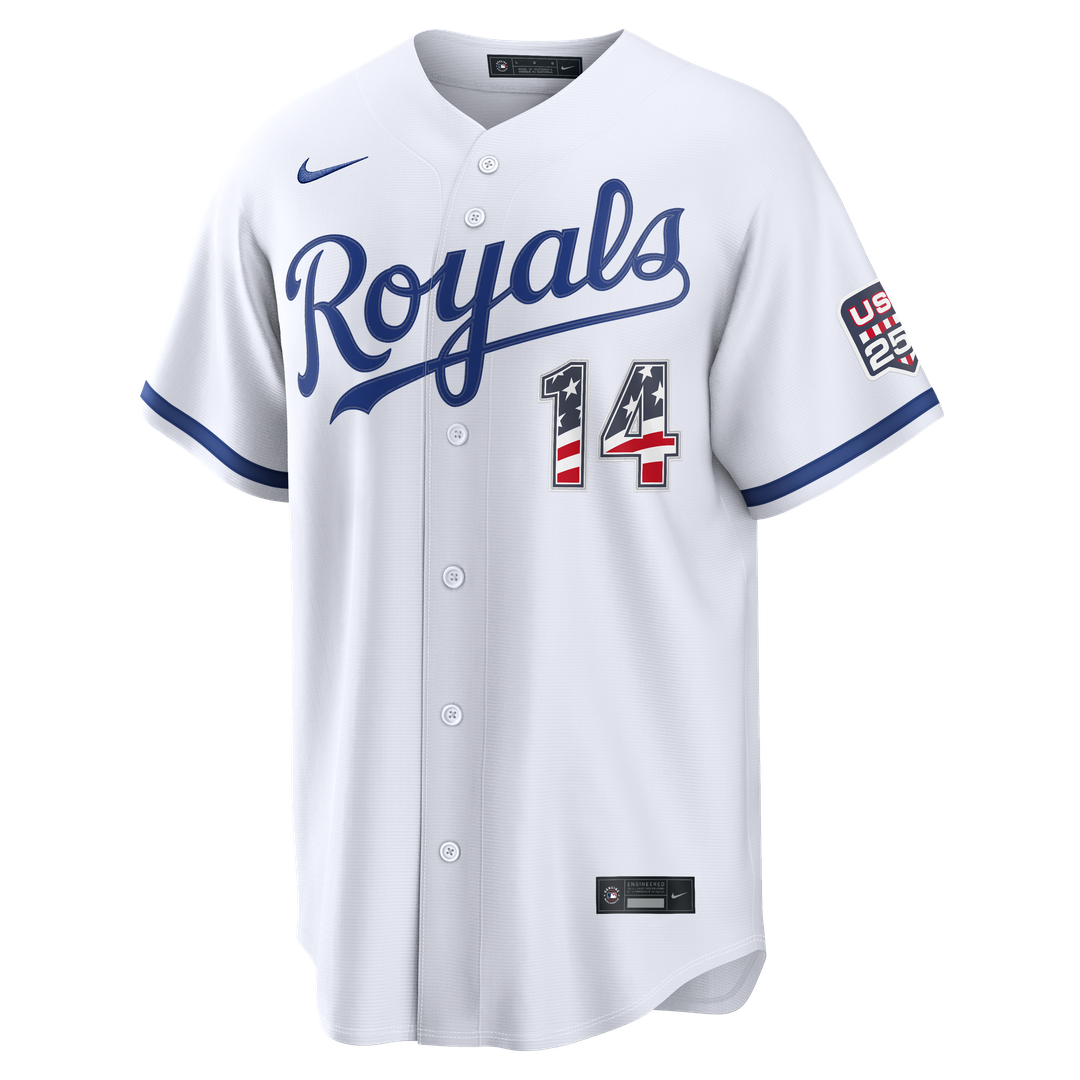 Kansas City Royals Jac Caglianone Nike USA 250 Fourth of July Home Stadium Jersey - White Team Jersey Sports Fan Apparel