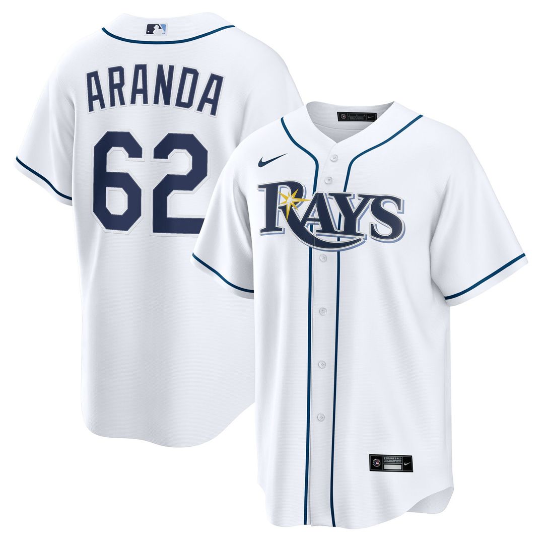 Tampa Bay Rays Jonathan Aranda Nike Home Replica Jersey - White Team Jersey Sports Fan Apparel