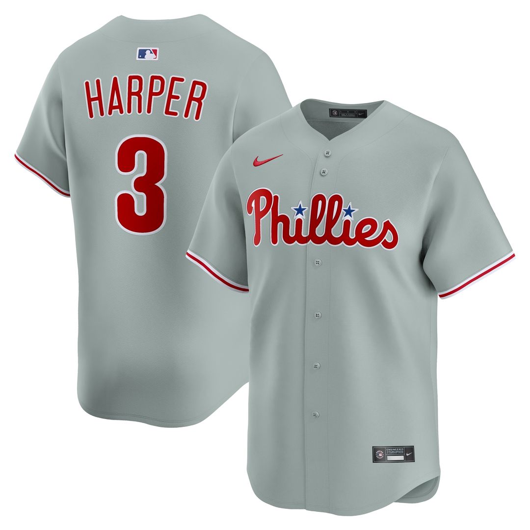 Philadelphia Phillies Bryce Harper Nike Road Limited Player Jersey - Gray Team Jersey Sports Fan Apparel