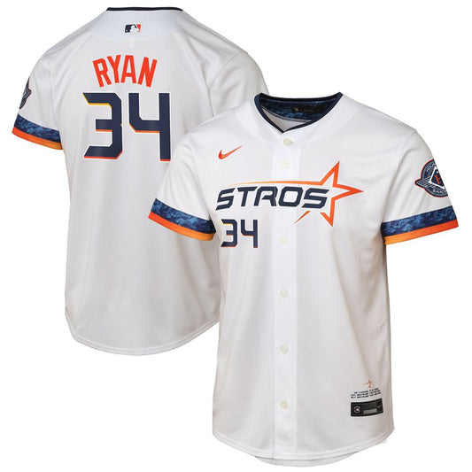 Houston Astros Nolan Ryan Nike Youth 2025 City Connect Limited Player Jersey - White Team Jersey Sports Fan Apparel