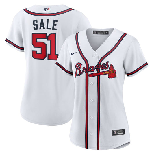 Atlanta Braves Chris Sale Nike Women's Home Replica Jersey - White Team Jersey Sports Fan Apparel