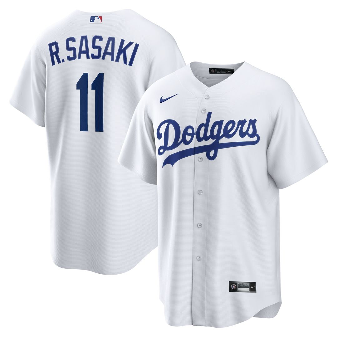 Los Angeles Dodgers Rōki Sasaki Nike Replica Jersey - White Team Jersey Sports Fan Apparel