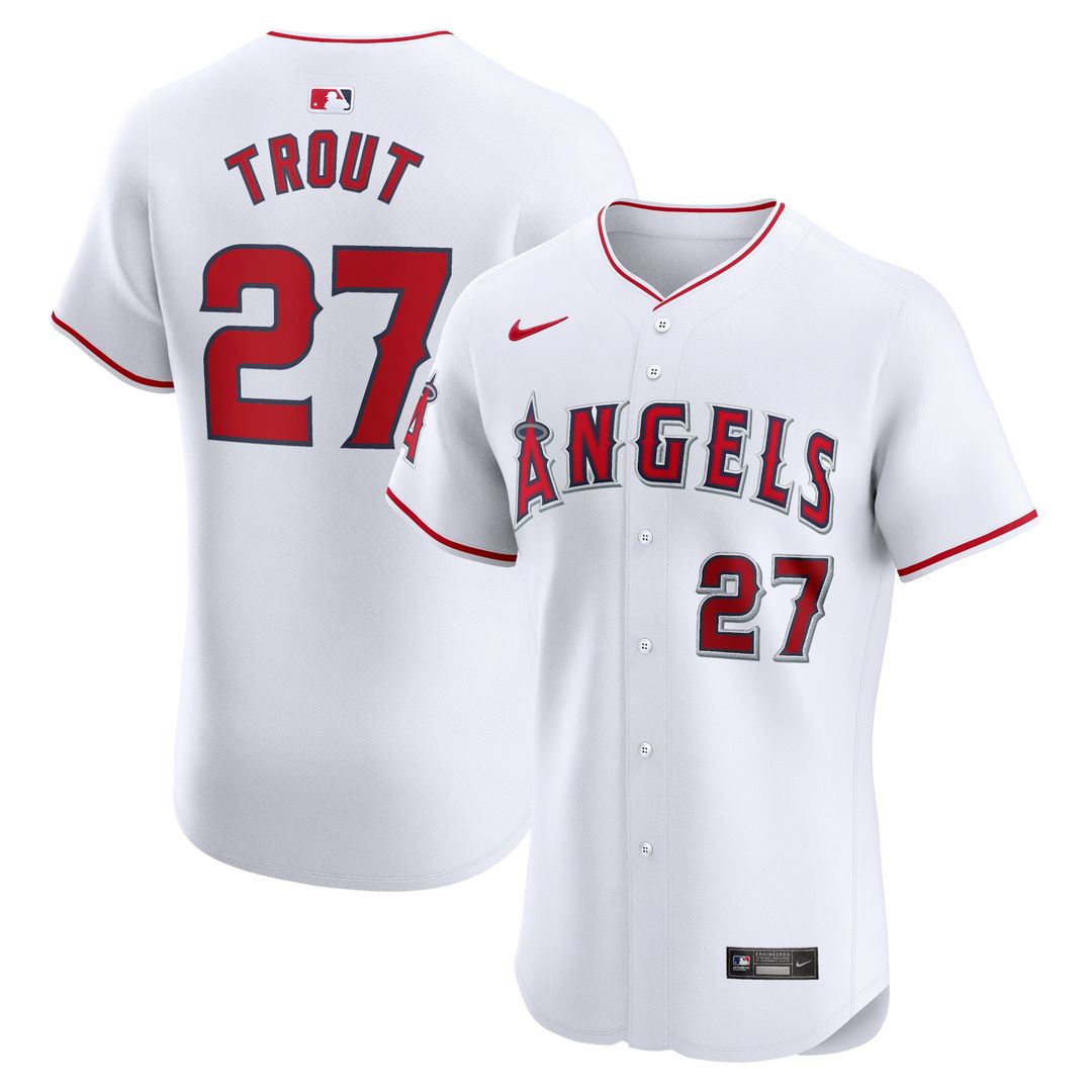 Los Angeles Angels Mike Trout Nike Home Elite Player Jersey - White Team Jersey Sports Fan Apparel
