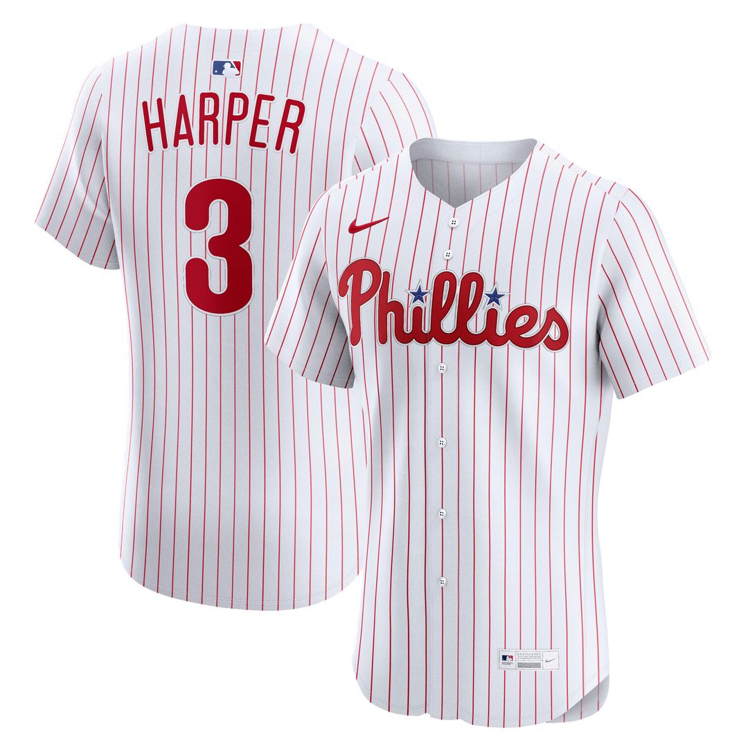 Philadelphia Phillies Bryce Harper Nike Home Elite Jersey - White Team Jersey Sports Fan Apparel