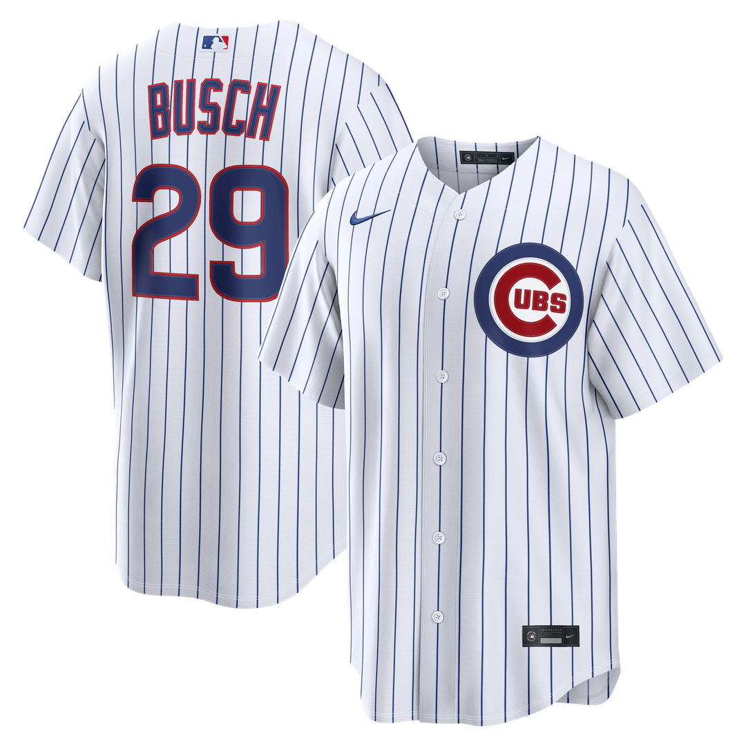 Chicago Cubs Michael Busch Nike Home Replica Jersey - White Team Jersey Sports Fan Apparel