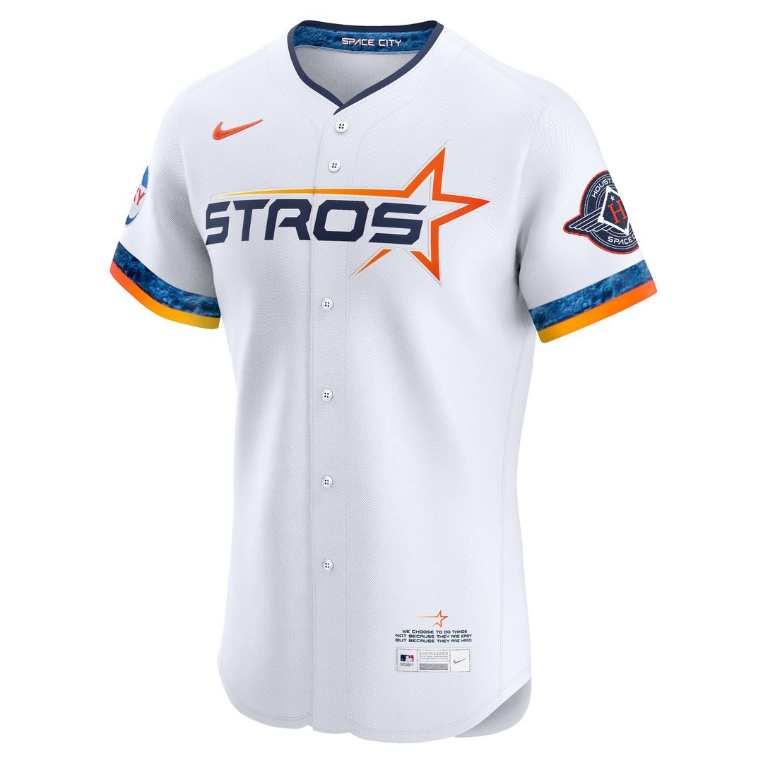 Houston Astros Nike 2025 City Connect Elite Jersey - White Team Jersey Sports Fan Apparel
