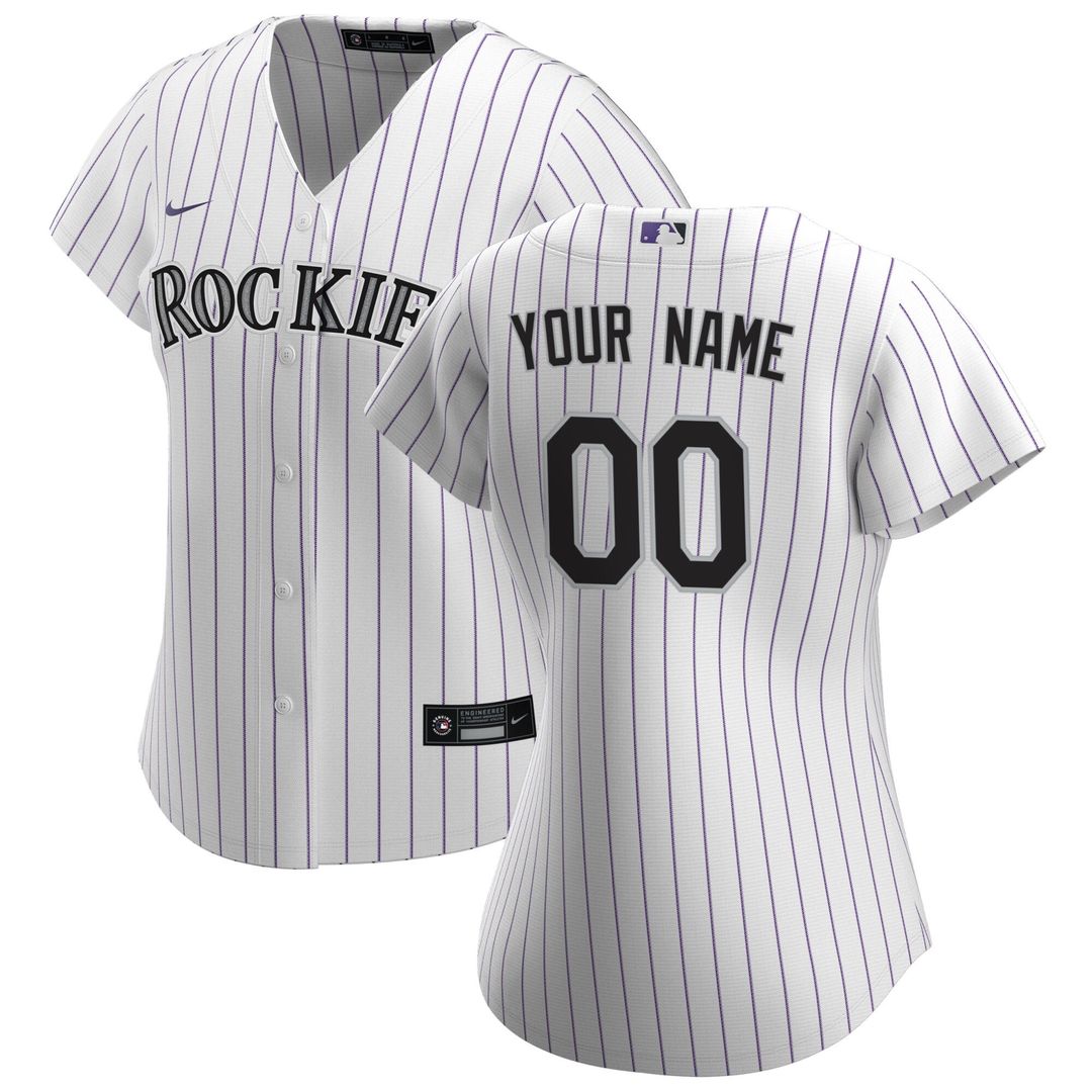 Colorado Rockies Nike Women's Home Replica Custom Jersey - White Team Jersey Sports Fan Apparel