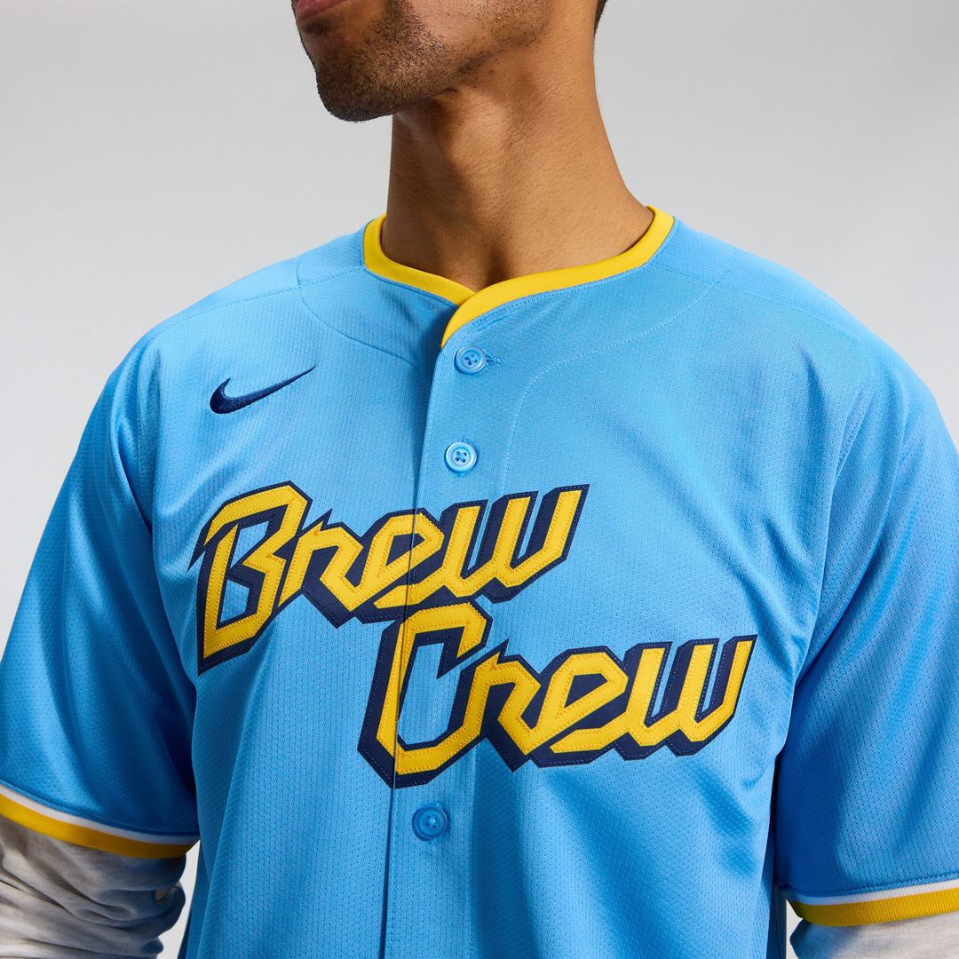 Milwaukee Brewers Nike City Connect Limited Jersey - Light Blue Team Jersey Sports Fan Apparel